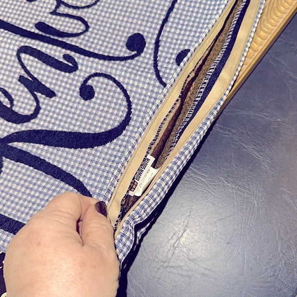 Barrel Down South Kentucky Embroidered Pillow Cover zipper 💙Blue Plaid - Picture 3 of 9